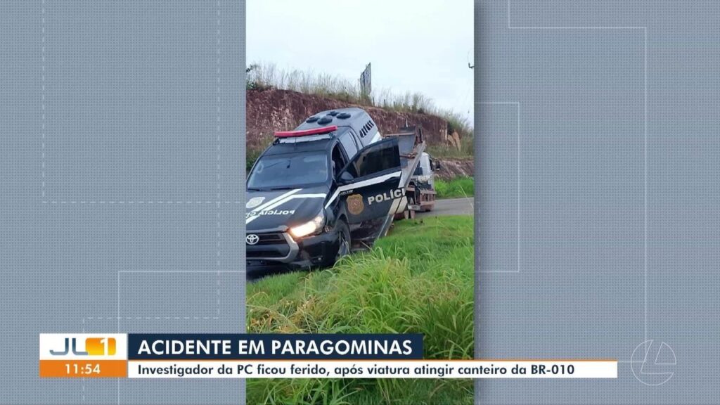 Investigador fica ferido após acidente com viatura da Polícia Civil
