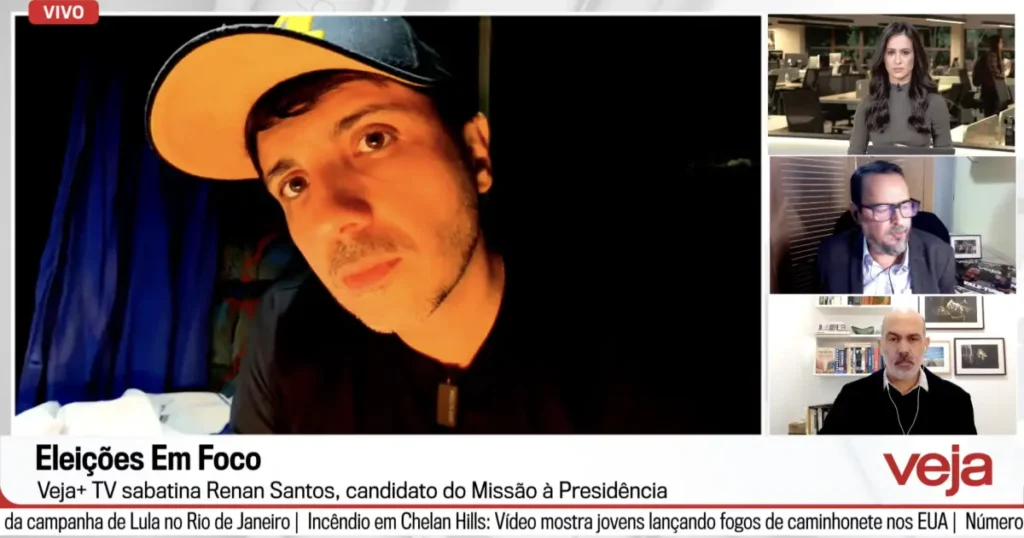 Candidato Renan Santos acusa Eduardo Bolsonaro de ser 'lacaio de Trump' em sabatina da VEJA