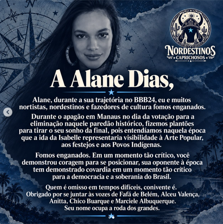Alane Dias: Fã-clubes do Caprichoso se desculpam e criticam postura política de Isabelle Nogueira